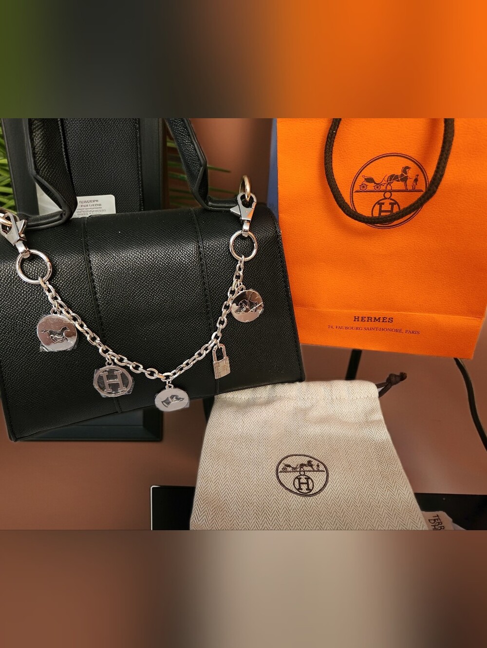 12" Hermès Charm Chain in Silvertone